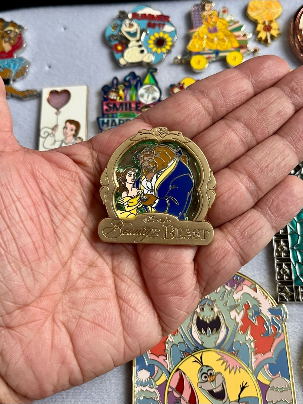 Disney Beauty and the Beast pin with Belle and the Beast in a gold frame Limited